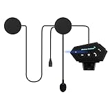OBEST Casque Bluetooth de Moto, Casque avec SystèMe de Communication Mains Libres Et Fonction de RéDuction du Bruit, pour Une VariéTé de Casques MontéS
