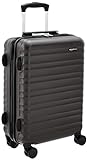 Amazon Basics Bagage à roulettes rigide- 55 cm Taille cabine, Noir Approuvé pour Ryanair et la plupart des compagnies low cost