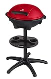 SENYA barbecue électrique sur pied 2 en 1, barbecue de table avec couvercle détachable, surface de cuisson 44 x33 cm, plaque en fonte d’aluminium, thermostat réglable, 2400W, rouge, SYCK-G045