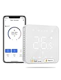 Thermostat Connecté, 16A Thermostat pour Chauffage au Sol Électrique Compatible avec HomeKit, Siri, Alexa et Google Home, Thermostat WiFi avec Écran LED Tactile, Commande Vocale et Contrôle à Distance