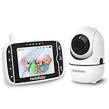 Babyphone Camera, HelloBaby HB65 Bébé Moniteur Vidéo,Écran de 3,2 pouces, angles de vue à 360 degrés, caméra bébé à distance Pan-Tilt-Zoom, vision nocturne, fonction interphone, capteur de température