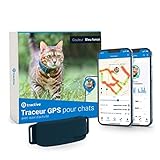 Tractive - Collier GPS pour chats. Localisation en direct et historique. Compatible avec tous les colliers (bleu)