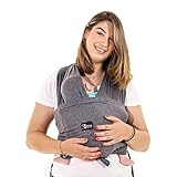 Koala Babycare Une écharpe de portage facile à enfiler, réglable, unisex - Porte-bébé multifonctionnel pour les bébés jusqu’à 10 kg - Écharpe de portage - Anthracite - Design Enregistré KBC®