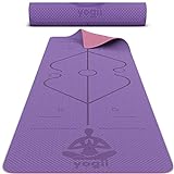 Yogii Tapis de yoga - Tapis de Pilates en TPE de qualité supérieure - Tapis de fitness antidérapant écologique - 183 x 61 x 0,6 cm (Violet/Rose)