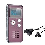 COVVY Dictaphone Enregistreur Numérique Portable Enregistreur Vocal 8GB Enregistreur Audio Lecteur MP3 Dictaphone LCD (Vin Rouge)
