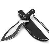 GVDV Couteau à Lame Fixe - Couteau de Survie 30 cm avec Gaine, Couteau de Chasse avec Lanière pour Camping, Pêche, Randonnée en Plein Air