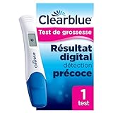 Test De Grossesse Clearblue Détection Précoce Digital, Résultat Fiable En Début De Grossesse, 1 Test Digital
