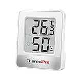 ThermoPro TP49 Petit Hygromètre Numérique Thermomètre Intérieur Thermomètre D'ambiance Moniteur de Température et Humidimètre pour Le Confort du Bureau à Domicile Thermomètre de Reptile