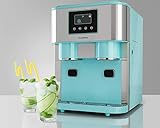 KLARSTEIN Eiszeit Crush - Machine à glaçons 3 en 1: glaçons, glace pilée, eau glacée, ice maker 2 tailles de glaçons, 15-18 kg / 24h, écran LCD, réservoir 1,8 l, capacité : 600 g - Bleu pastel