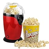 Leogreen - Appareil à Popcorn Eléctrique, Eclateur de Maïs, Rouge, Dimensions: 30,5 x 17 x 16,3 cm, Capacité de la tasse: 60 g