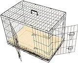 MaxxPet - Cage pour Chien à Domicile avec Plaid agréablement Doux - Cage grillagée pour Chien y Compris bac de récupération en Plastique avec Double entrée - (63x44x50cm) Noir