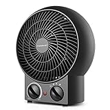 Aigostar Airwin Black 33IEL - Radiateur soufflant, air chaud et froid, 2000W. Régulateurs température et puissance. Protection contre la surchauffe. Couleur noir. Design exclusif.