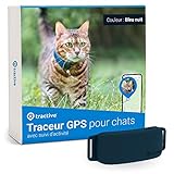 tractive GPS CAT 4 (2022). Collier GPS pour chat. Suivez votre chat à la trace. Portée illimitée. Suivi d'activité (avec attache pour collier bleue nuit)