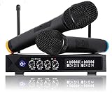 PREUP Karaoke Microphone sans Fil Bluetooth 4.1, HUF Micro Karaoke Professionnel avec 2 Microphones à Main pour Chanter, Fête, Conférence, Spectacle, Bar, Réunion, Studio, Mariage