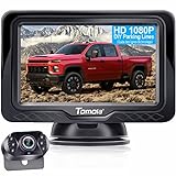 Caméra de recul HD 1080P 4.3 '' écran Tableau de Bord Moniteur Kit système de stationnement pour Voiture Camping Camion Caravane étanche Vision Nocturne Tomoia T1