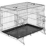 TecTake Cage de Transport pour Chien-Box grillagé | 2 Grandes Portes équipées de verrous | Pliant - diverses Tailles au Choix (89 x 58 x 65 cm | no. 402295)